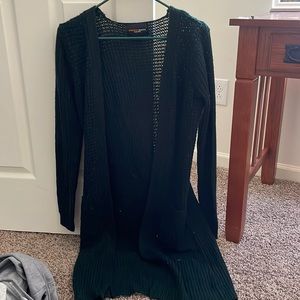 Long dark green cardigan